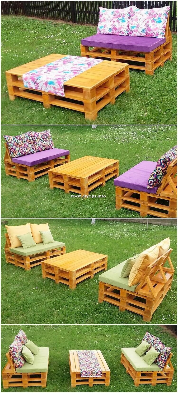 Pallet Garden Benches and Table