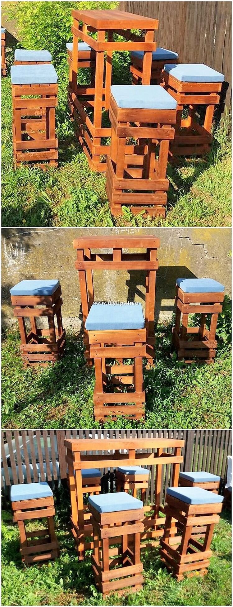 Wood Pallet Table and Stools
