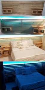 DIY Pallet Bed Headboard with Lights
