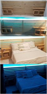 DIY Pallet Bed Headboard with Lights