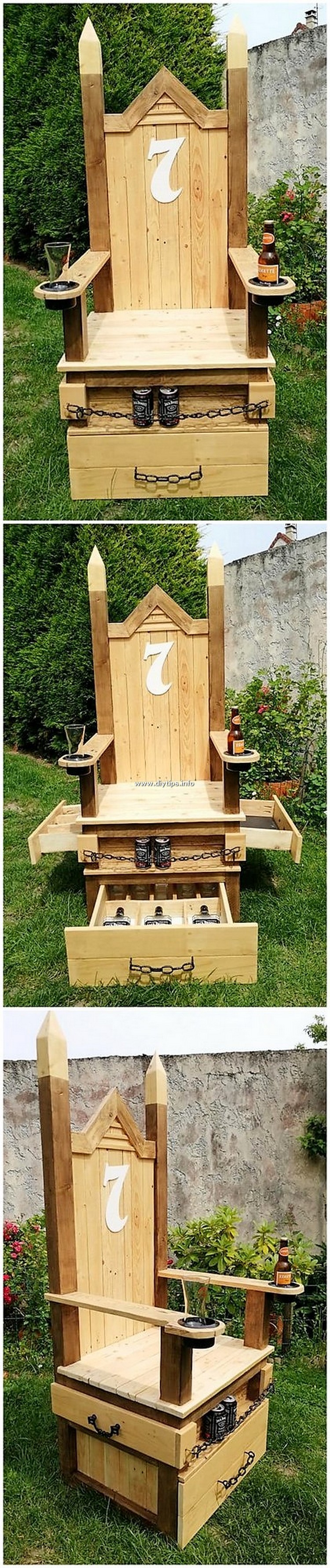 Pallet Chair with Drawers