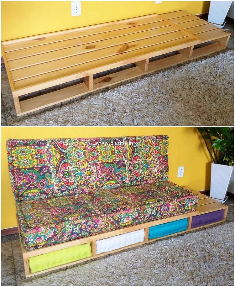 Pallet Couch with Drawer