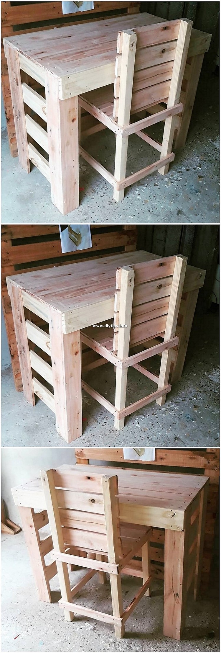 Pallet Desk Table and Chair