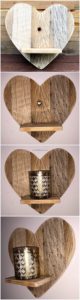 Heart Shape Pallet Wall Shelf