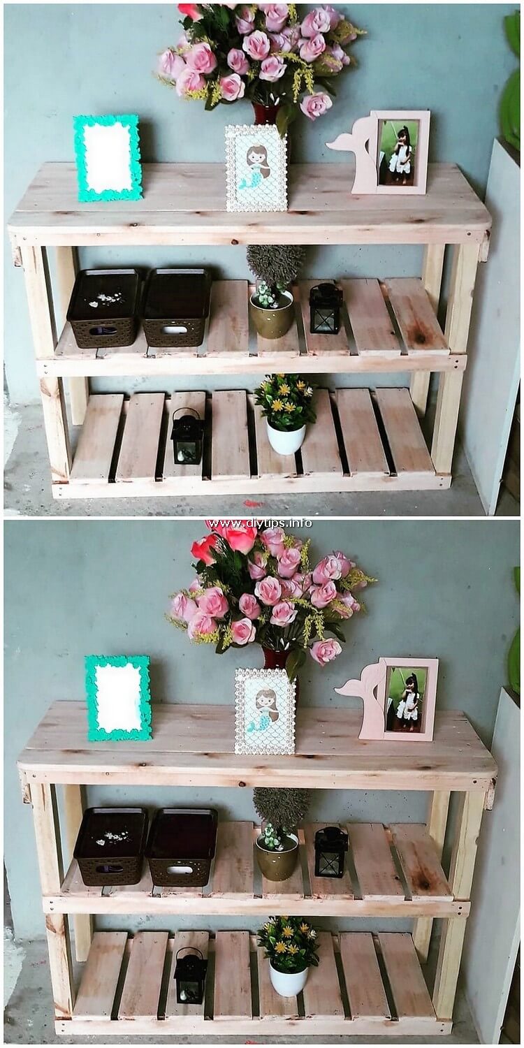 Pallet Wooden Shelving Table