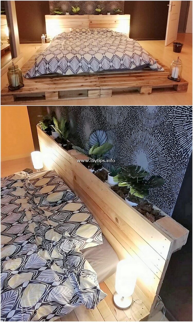 Pallet Bed with Lights