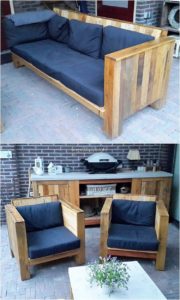 Pallet Bench and Chairs